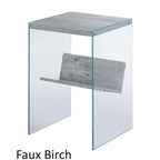 Table basse en verre avec étagère inférieure, style minimaliste moderne, table d'appoint de salon