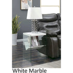 Table basse en verre avec étagère inférieure, style minimaliste moderne, table d'appoint de salon