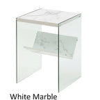 Table basse en verre avec étagère inférieure, style minimaliste moderne, table d'appoint de salon