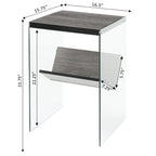 Table basse en verre avec étagère inférieure, style minimaliste moderne, table d'appoint de salon