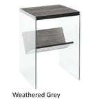 Table basse en verre avec étagère inférieure, style minimaliste moderne, table d'appoint de salon