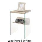 Table basse en verre avec étagère inférieure, style minimaliste moderne, table d'appoint de salon