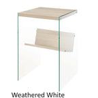 Table basse en verre avec étagère inférieure, style minimaliste moderne, table d'appoint de salon