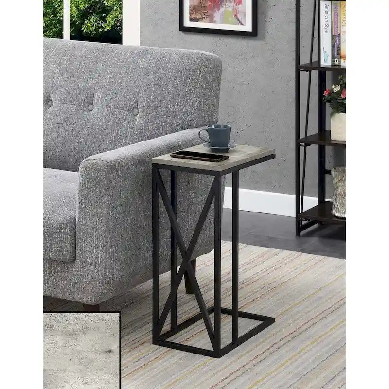 Table d'appoint en C, table d'appoint de canapé coulissante, table à goûter de salon, style minimaliste moderne