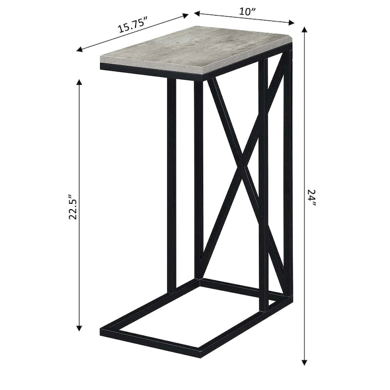 Table d'appoint en C, table d'appoint de canapé coulissante, table à goûter de salon, style minimaliste moderne