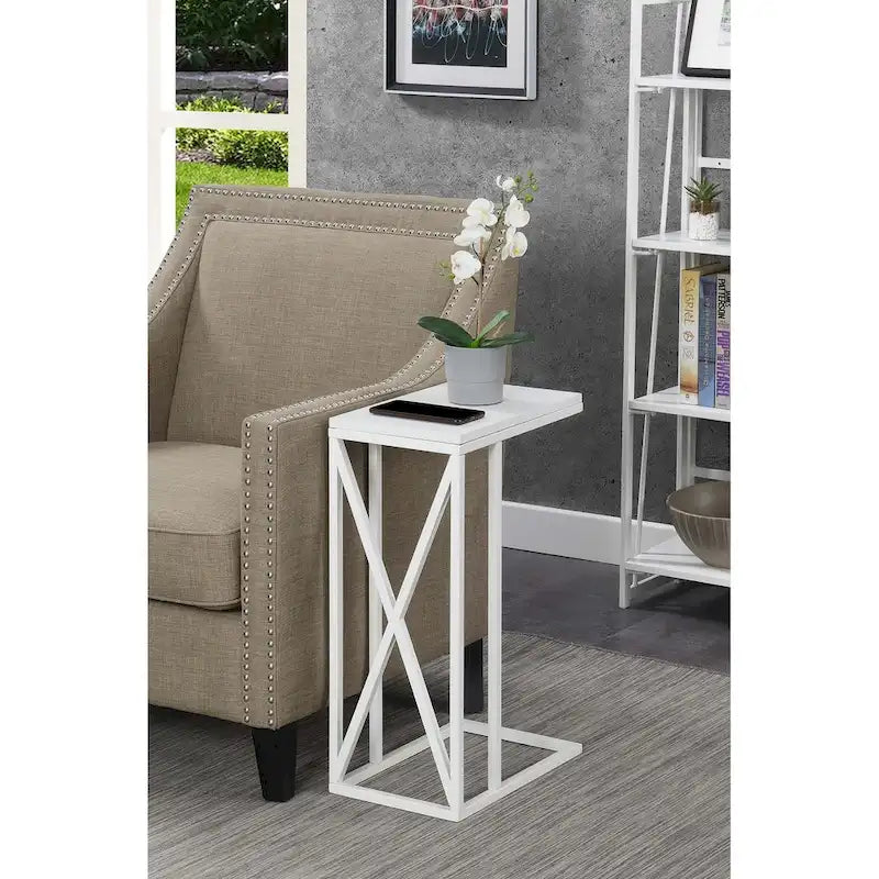 Table d'appoint en C, table d'appoint de canapé coulissante, table à goûter de salon, style minimaliste moderne