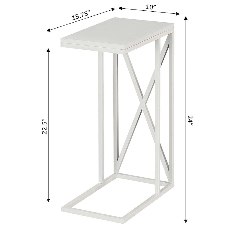 Table d'appoint en C, table d'appoint de canapé coulissante, table à goûter de salon, style minimaliste moderne