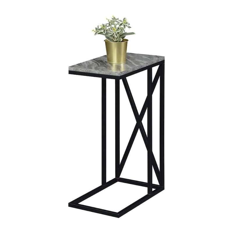 Table d'appoint en C, table d'appoint de canapé coulissante, table à goûter de salon, style minimaliste moderne