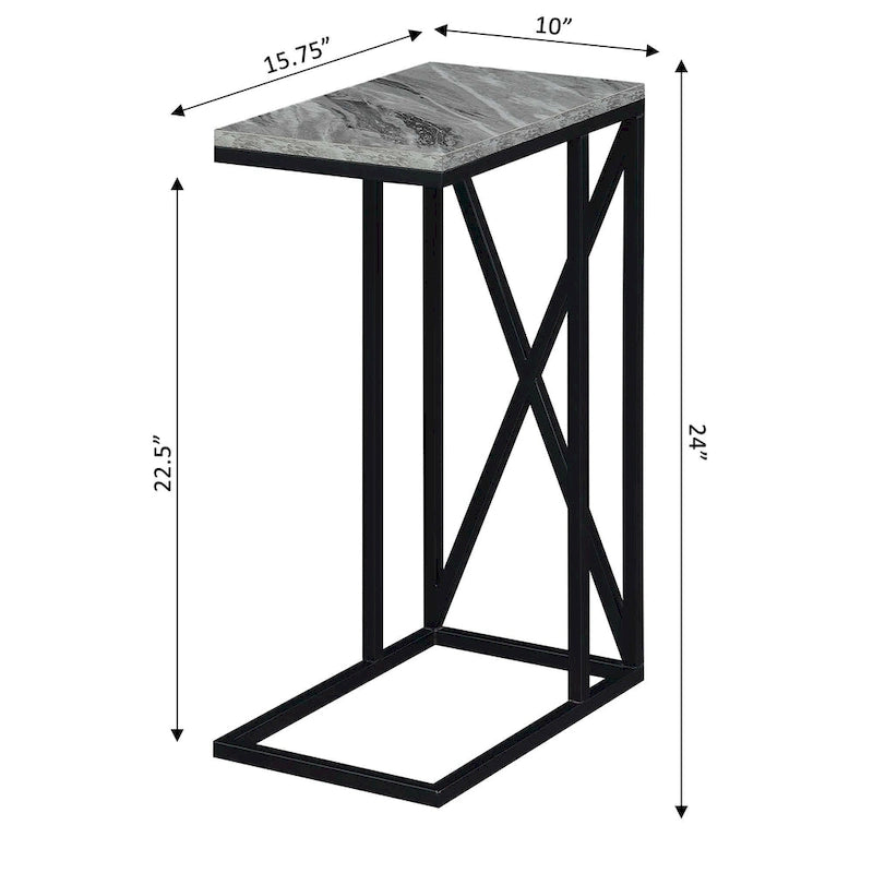 Table d'appoint en C, table d'appoint de canapé coulissante, table à goûter de salon, style minimaliste moderne