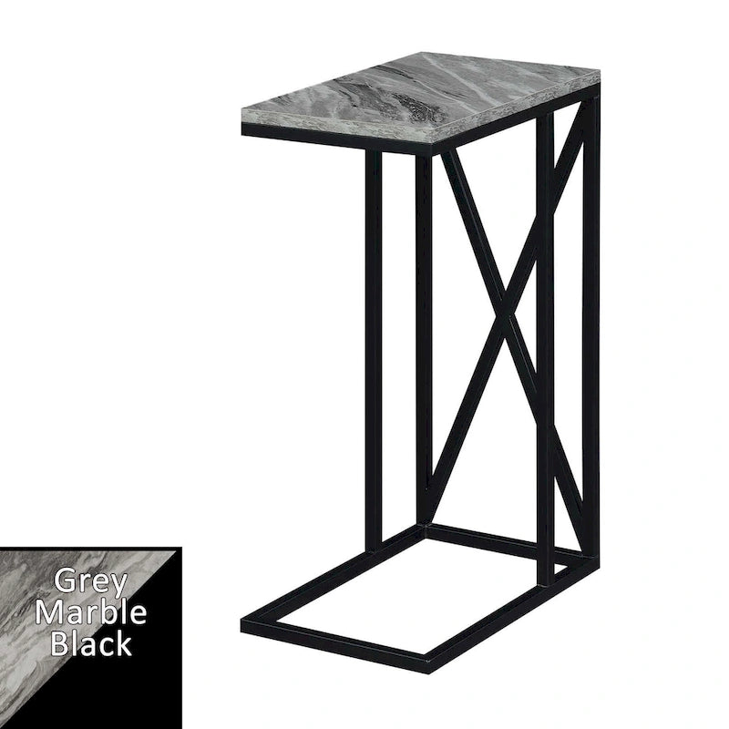 Table d'appoint en C, table d'appoint de canapé coulissante, table à goûter de salon, style minimaliste moderne