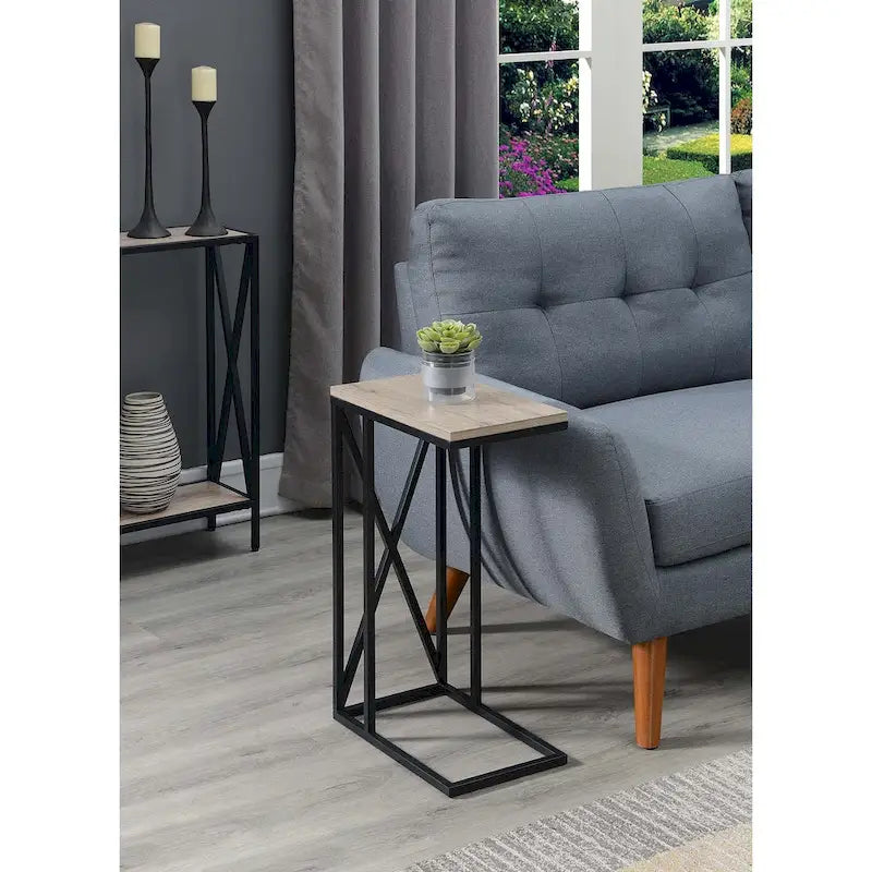 Table d'appoint en C, table d'appoint de canapé coulissante, table à goûter de salon, style minimaliste moderne