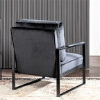 Chaise Hosam 25.4 en velours et métal avec accoudoirs