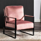 Chaise Hosam 25.4 en velours et métal avec accoudoirs