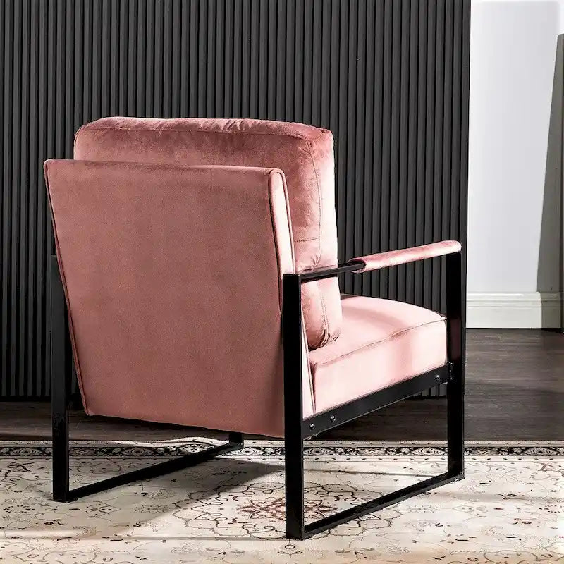Chaise Hosam 25.4 en velours et métal avec accoudoirs