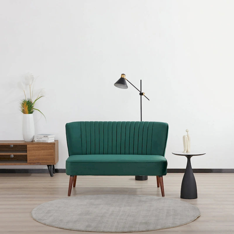 Causeuse rembourrée, Canapé compact 2 places, Style salon moderne, Cadre solide
