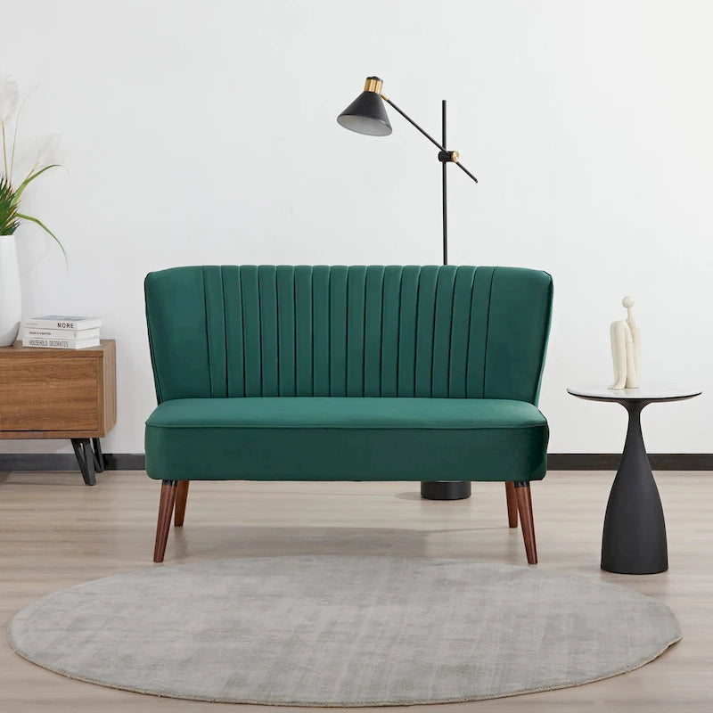 Causeuse rembourrée, Canapé compact 2 places, Style salon moderne, Cadre solide