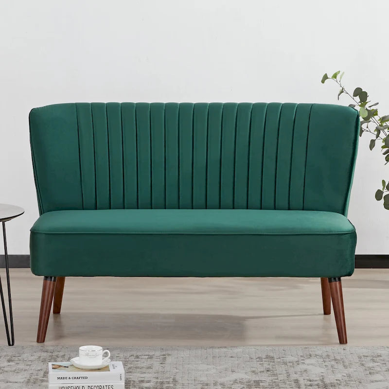 Causeuse rembourrée, Canapé compact 2 places, Style salon moderne, Cadre solide