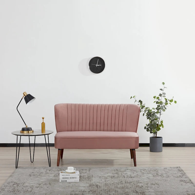 Causeuse rembourrée, Canapé compact 2 places, Style salon moderne, Cadre solide