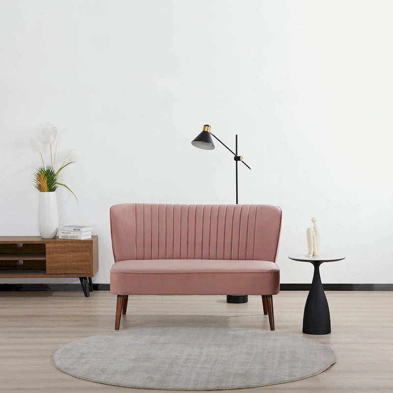 Causeuse rembourrée, Canapé compact 2 places, Style salon moderne, Cadre solide