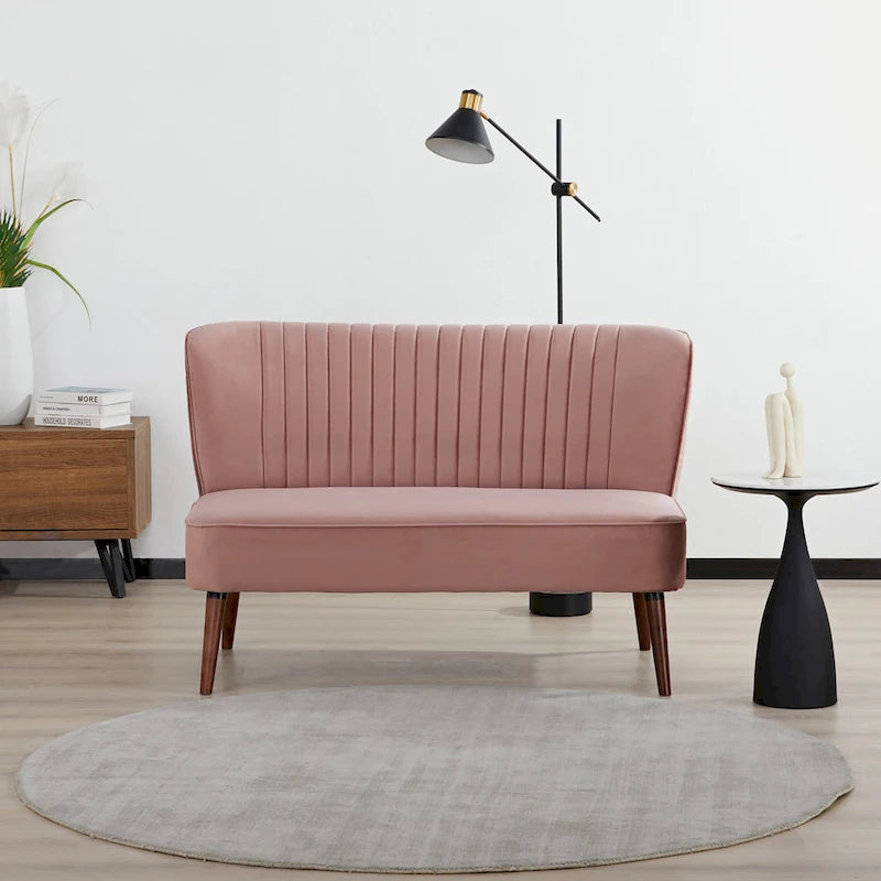 Causeuse rembourrée, Canapé compact 2 places, Style salon moderne, Cadre solide