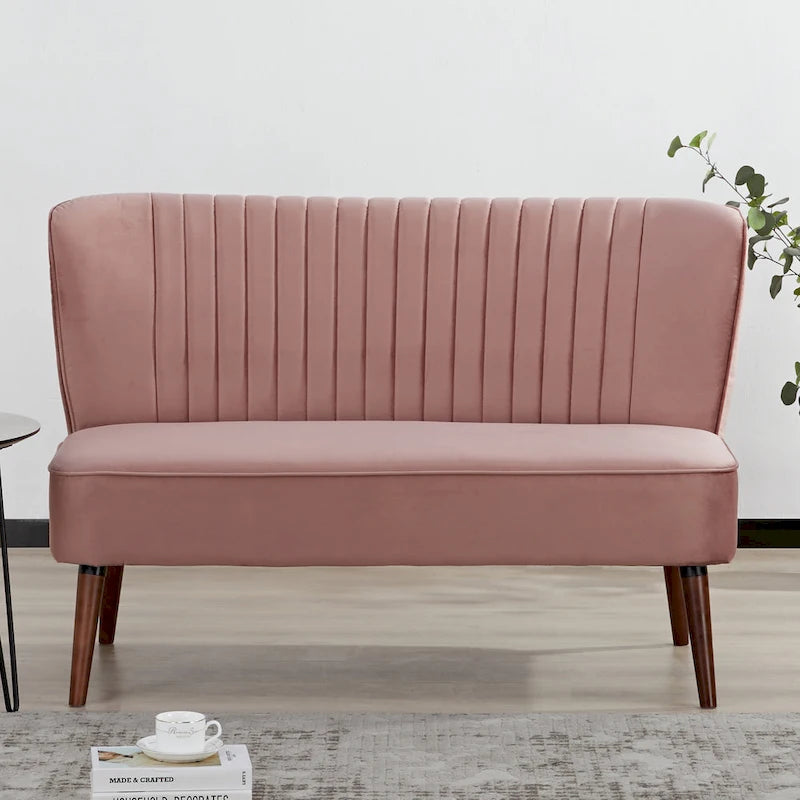 Causeuse rembourrée, Canapé compact 2 places, Style salon moderne, Cadre solide