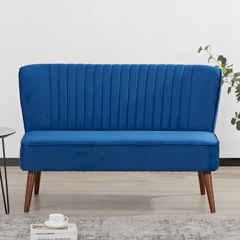 Causeuse rembourrée, Canapé compact 2 places, Style salon moderne, Cadre solide