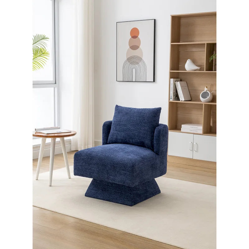 Fauteuils pivotants à 360 degrés en chenille pour salon et chambre à coucher