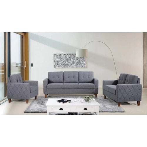 Harrad Tufted Mid-Century 3 Piece Living Room Set