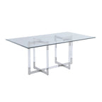 Ensemble de salle à manger 5 pièces en verre et acrylique, style moderne, table ronde avec 4 chaises, salle à manger