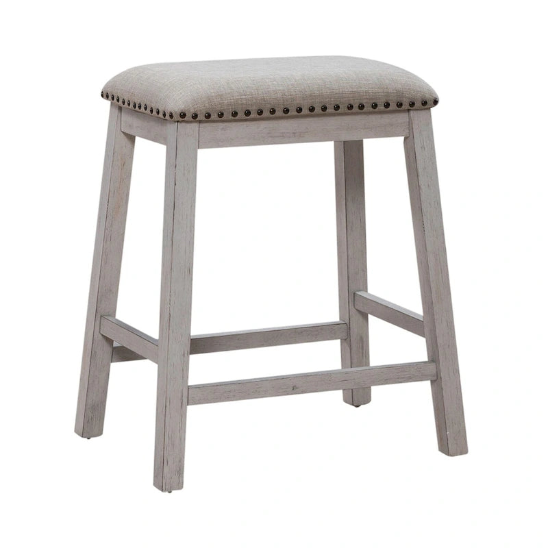 Ensemble de salle à manger 3 pièces hauteur comptoir, table bibliothèque avec 2 tabourets rembourrés, en acacia et hévéa