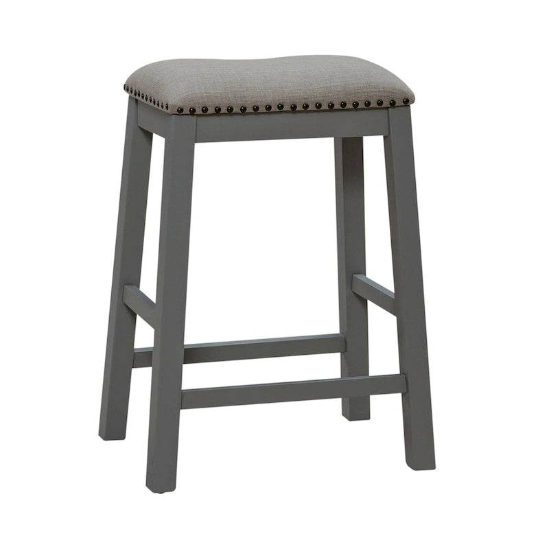 Ensemble de salle à manger 3 pièces hauteur comptoir, table bibliothèque avec 2 tabourets rembourrés, en acacia et hévéa