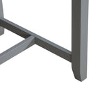Ensemble de salle à manger 3 pièces hauteur comptoir, table bibliothèque avec 2 tabourets rembourrés, en acacia et hévéa