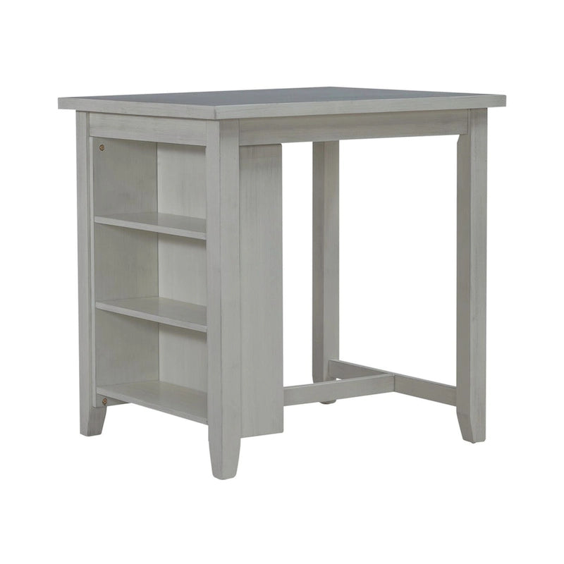 Ensemble de salle à manger 3 pièces hauteur comptoir, table bibliothèque avec 2 tabourets rembourrés, en acacia et hévéa