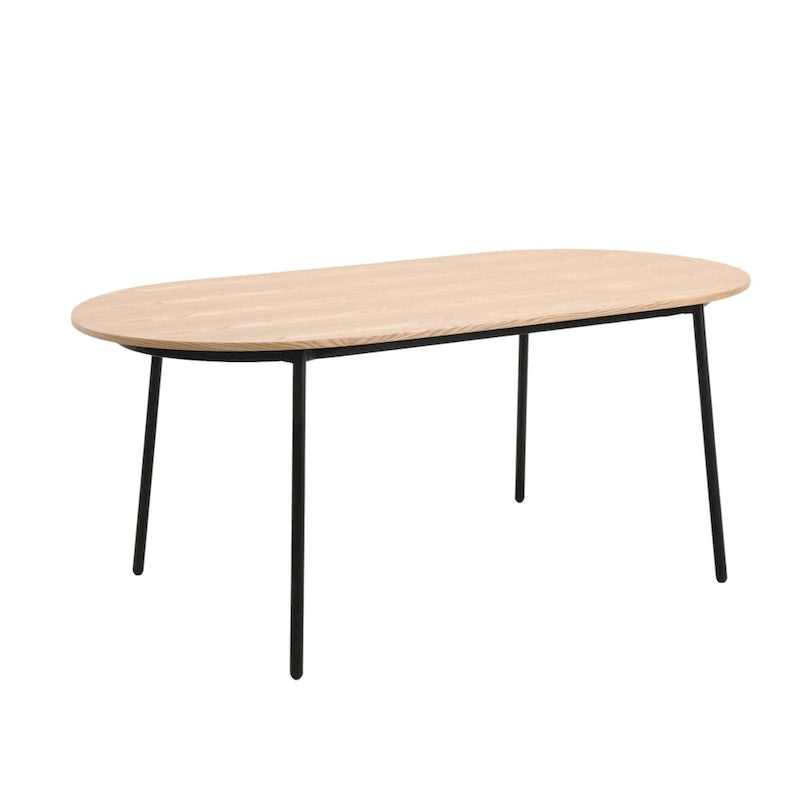 Ensemble de salle à manger 7 pièces, cadre en acier noir, table rectangulaire avec 6 chaises, style industriel moderne
