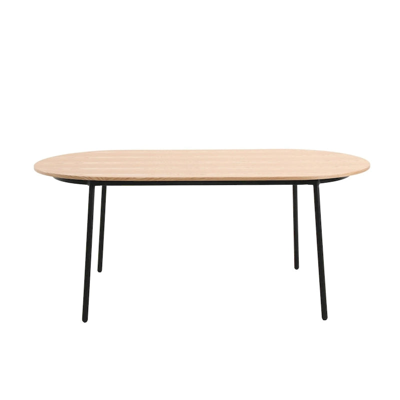 Ensemble de salle à manger 7 pièces, cadre en acier noir, table rectangulaire avec 6 chaises, style industriel moderne