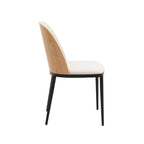 Ensemble de salle à manger 7 pièces, cadre en acier noir, table rectangulaire avec 6 chaises, style industriel moderne