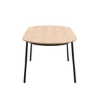 Ensemble de salle à manger 7 pièces, cadre en acier noir, table rectangulaire avec 6 chaises, style industriel moderne