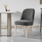 Chaise d'appoint rembourrée en polyester bouclé - Résistante à l'eau et aux taches