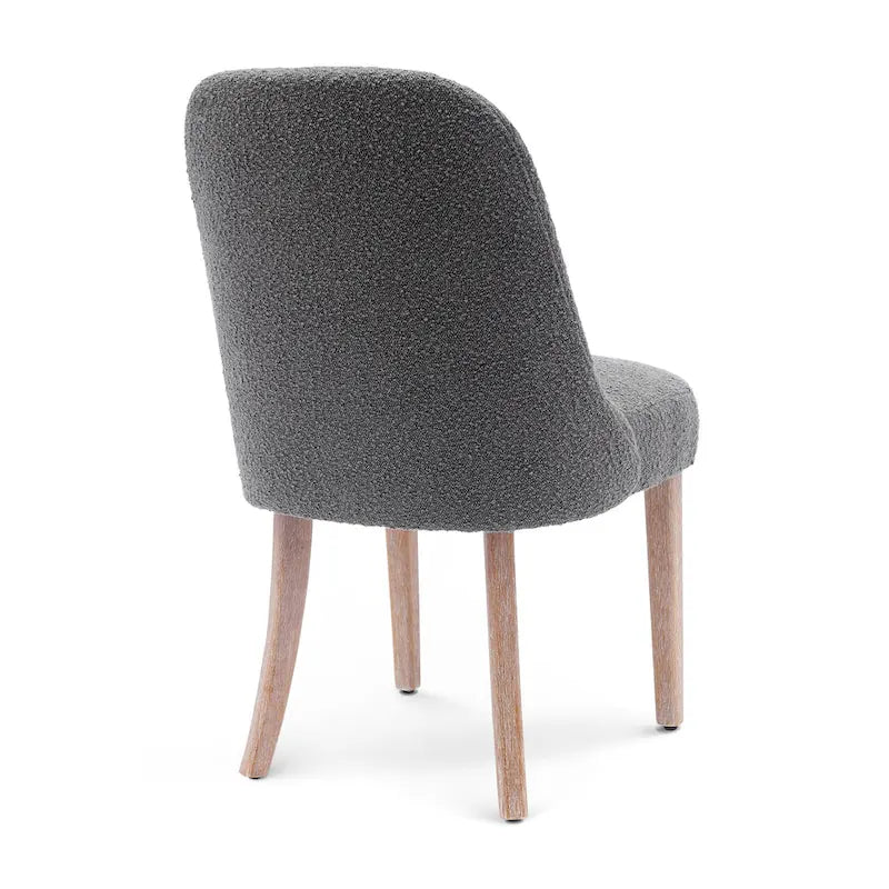 Chaise d'appoint rembourrée en polyester bouclé - Résistante à l'eau et aux taches
