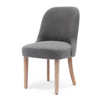Chaise d'appoint rembourrée en polyester bouclé - Résistante à l'eau et aux taches