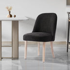 Chaise d'appoint rembourrée en polyester bouclé - Résistante à l'eau et aux taches