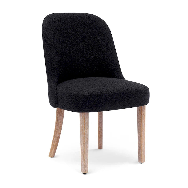 Chaise d'appoint rembourrée en polyester bouclé - Résistante à l'eau et aux taches