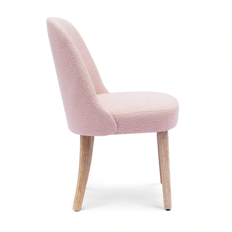 Chaise d'appoint rembourrée en polyester bouclé - Résistante à l'eau et aux taches