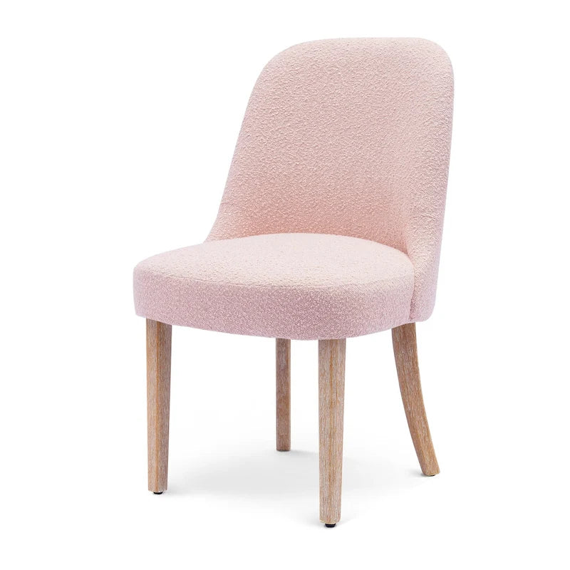 Chaise d'appoint rembourrée en polyester bouclé - Résistante à l'eau et aux taches