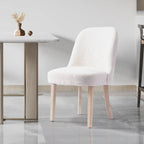 Chaise d'appoint rembourrée en polyester bouclé - Résistante à l'eau et aux taches