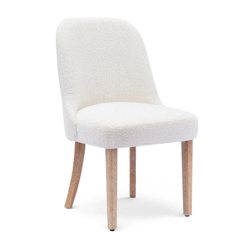 Chaise d'appoint rembourrée en polyester bouclé - Résistante à l'eau et aux taches