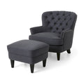 Ensemble fauteuil club et ottoman, fauteuil d'appoint rembourré avec repose-pieds, salon