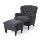 Ensemble fauteuil club et ottoman, fauteuil d'appoint rembourré avec repose-pieds, salon