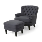 Ensemble fauteuil club et ottoman, fauteuil d'appoint rembourré avec repose-pieds, salon