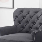 Ensemble fauteuil club et ottoman, fauteuil d'appoint rembourré avec repose-pieds, salon